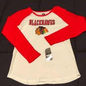 Chicago Blackhawks Youth XL Long Sleeve Waffle Knit NHL Shirt New w/ Tags